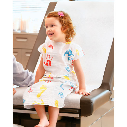 Graham Medical® Pediatric Exam Gown, 20" x 36", Tiny Tracks® Print, 50/Case