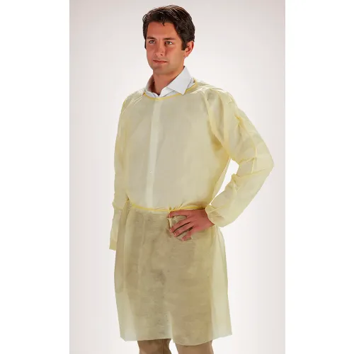 Graham Medical® Gown, 30" x 42", Medium & Large, Yellow, 50/Case