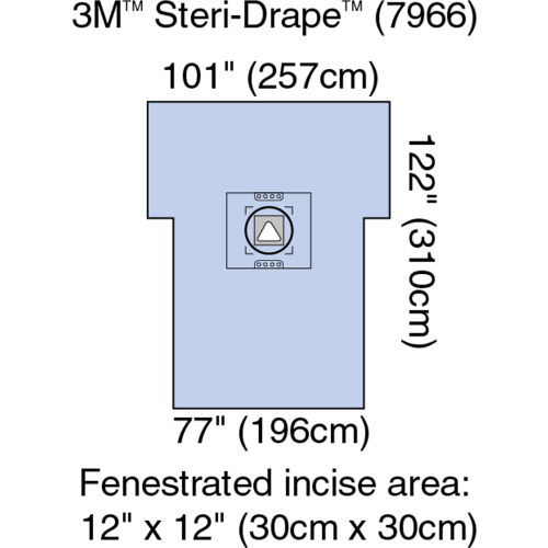 3M&#153; Steri-Drape Cesarean-Section Sheet with Aperture Pouch 7966, 101&quot;x 122&quot;, 5 Each/Case