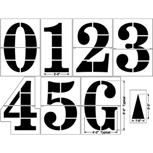 Football Field Number Stencils