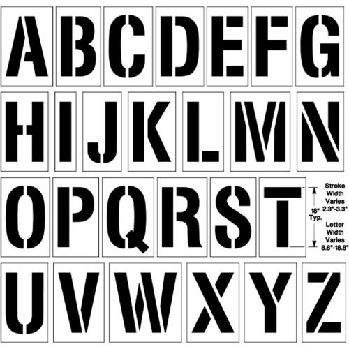 Newstripe 18&quot; Alphabet Kit, 1/8&quot; Thick, PolyTough, Plastic, White