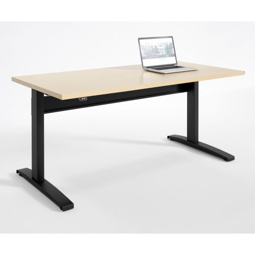 RightAngle™ Bonita Electric Height Adjustable Desk 30"x48", Hardrock Maple w/Black Base