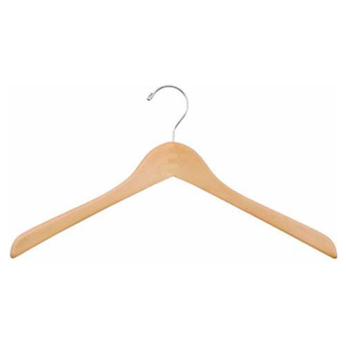 NAHANCO 11155CH Jacket Hanger-Concave, 15-1/2&quot;L, Wood-Natural, Pkg Qty 100