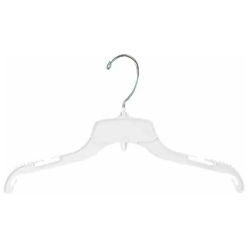 15 White Plastic Hangers