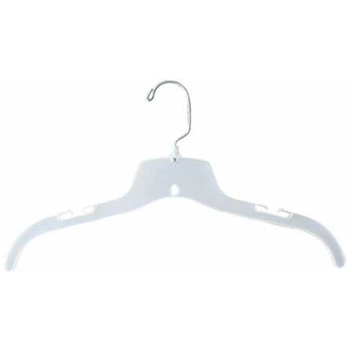NAHANCO 15500 Top Hanger-Heavy Weight, 17"L, Plastic-WH, Pkg Qty 100