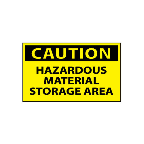 Machine Labels - Caution Hazardous Material Storage Area
