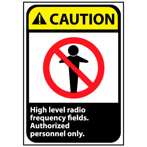 Caution Sign 14x10 Rigid Plastic - High Level Radio Frequency