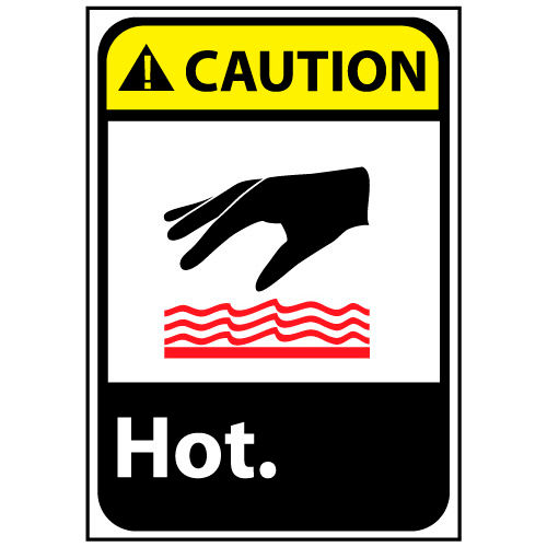 Caution Sign 14x10 Rigid Plastic - Hot