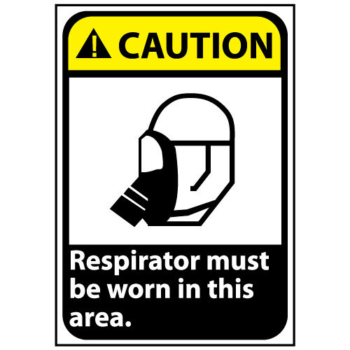Caution Sign 14x10 Rigid Plastic - Respirator Must Be Worn