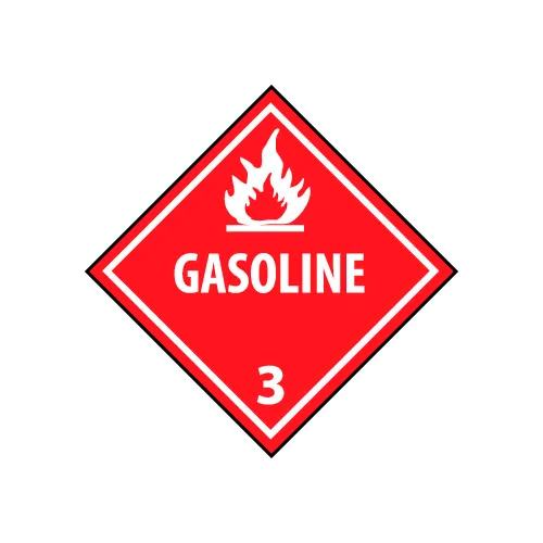NMC™ Dot Gasoline Placard Sign, Pressure Sensitive Vinyl