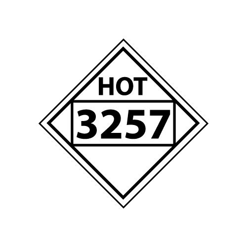 NMC™ Dot Four Digit Hot 3257 Placard Sign, Pressure Sensitive Vinyl