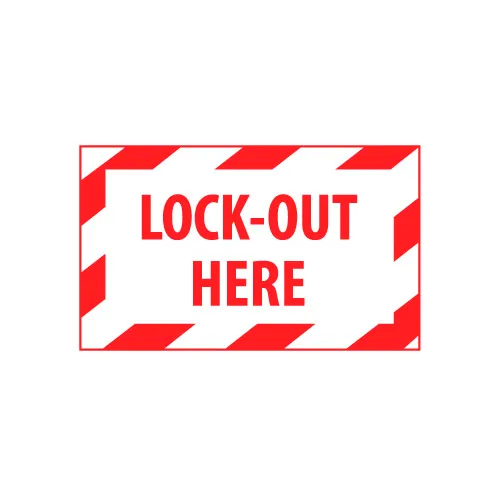 Graphic Machine Labels - Lock-Out Here