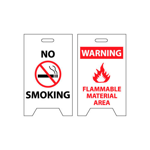 Floor Sign - No Smoking Warning Flammable Material Area