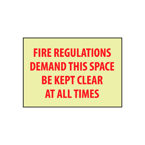 Glow Sign Rigid Plastic - Fire Regulations