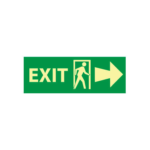 Glow Sign Rigid Plastic - Exit(w/ Door And Right Arrow)