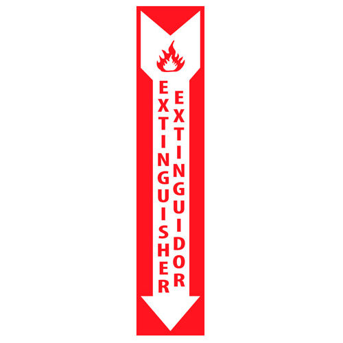 Fire Safety Sign - Bilingual - Extinguisher Extinor - Plastic