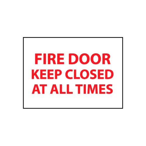 Fire Safety Sign Fire Door Keep Closed At All Times Vinyl