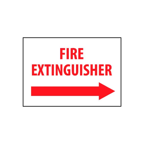 Fire Safety Sign - Fire Extinguisher with Right Arrow - Vinyl