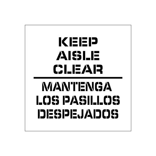 Plant Marking Stencil 20x20 - Keep Aisle Clear Bilingular