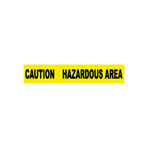 NMC 3"W x 1000'L Yellow Barricade Tape, "Caution Hazardous Area"