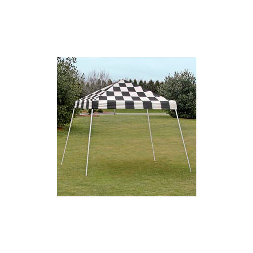 10x10 S L Popup Canopy - Checkered Flag Cover w/Black Roller Bag