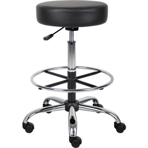 Boss Medical Stool with Footring - Vinyl - Black