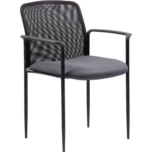 Boss Stackable Mesh Guest Chair - Gray