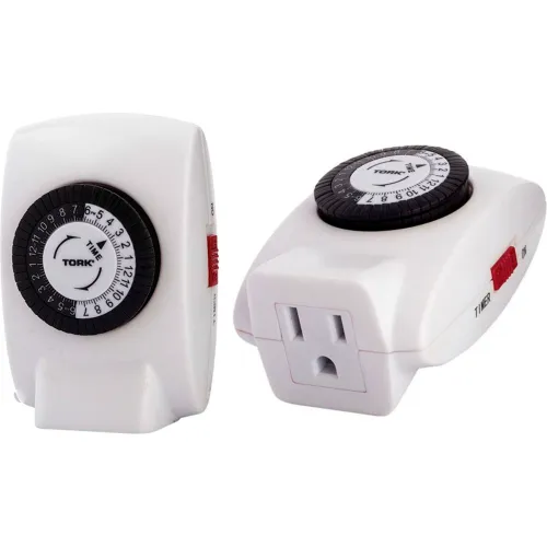 NSi Industries 455E 7-Day Digital Programmable Timer - 2 Outlets, For Lamps, Christmas Lights, Appliances