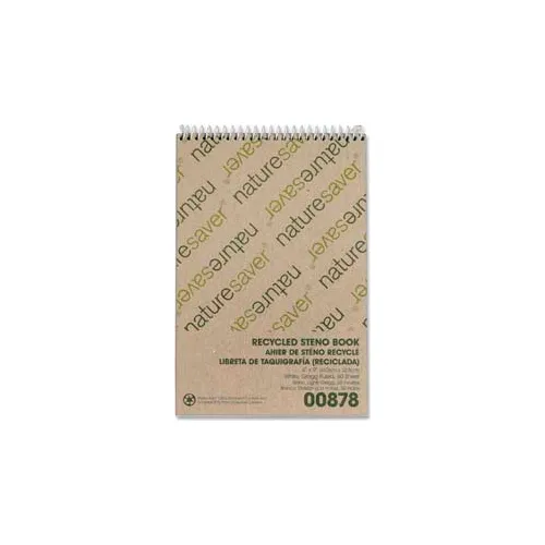 Nature Saver® Recycled Steno Notebook, 6" x 9", Gregg Ruled, 60 Sheets/Pad