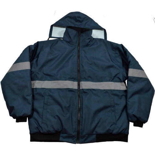 Petra Roc Enhanced Visibility Quilted Bomber Jacket, ANSI Class 2, Navy ...