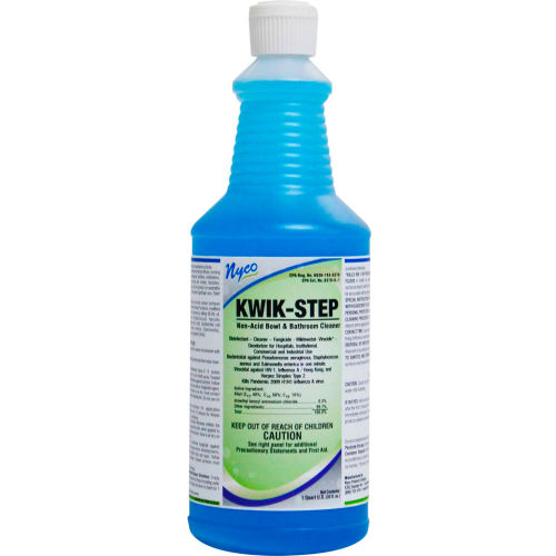Nyco Kwik-Step Non Acid Disinfectant/Bathroom Cleaner, 32 oz. Bottle, 12/Case - NL634-Q12