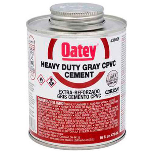 Oatey 31036 CPVC Heavy Duty Gray Cement 16 oz. Pkg Qty 24