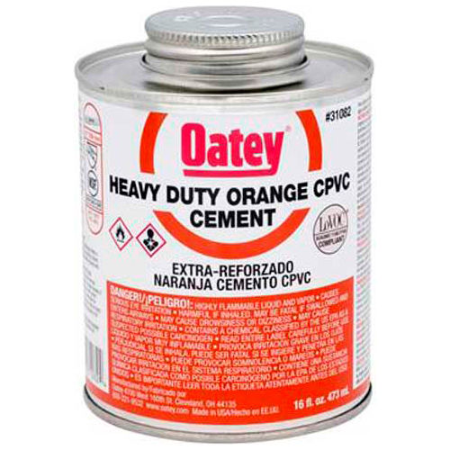 Oatey 31084 CPVC Heavy Duty Orange Solvent Cement 1 Gallon Pkg Qty 6