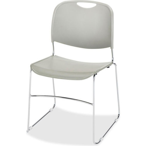 Lorell® Lumbar Support Stacking Chair - Gray - 4/Pack