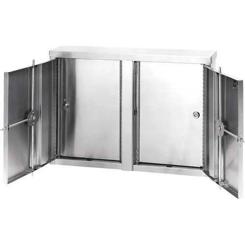 Omnimed&#174; Stainless Twin Narcotic Cabinet, Double Door, 8 Adjustable Shelves, 32&quot;W x 8&quot;D x 24&quot;H