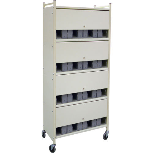Omnimed&#174; Standard Vertical Cabinet Chart Rack with Locking Panel, 40 Binder Capacity, Woodgrain