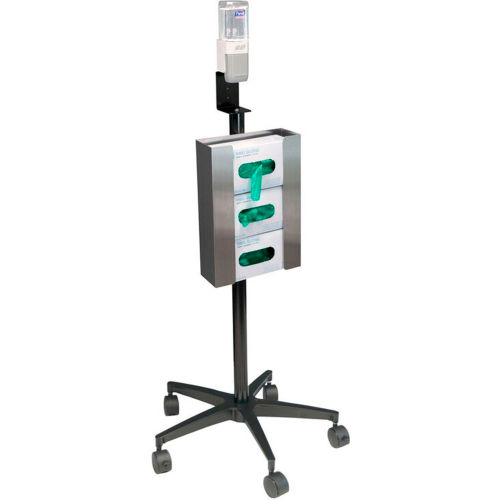 Omnimed® Mobile Glove and Sanitizer Stand, 22" Diameter Star Base, 40" Height