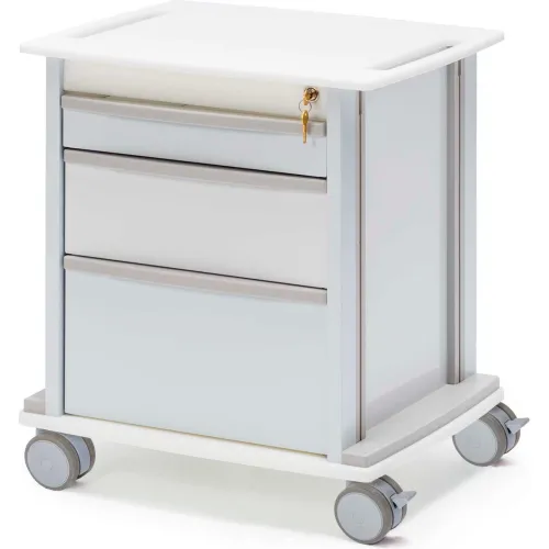 Omnimed® Omni Under-Counter Storage Cart with 3 Drawers and Key Lock, White