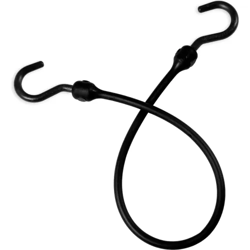 24 in. Polyurethane Bungee Cord with Molded Nylon Hooks in Black 24 in. Polyurethane Bungee Cord with Molded Nylon Hooks in Black