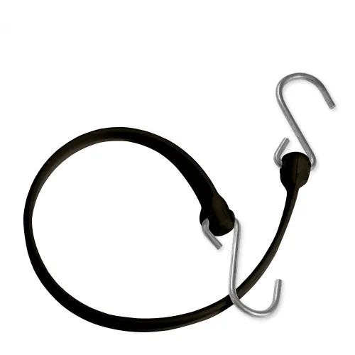 31 in. Polyurethane Bungee Strap with Galvanized S-Hooks (Overall Length: 36 in.) in Black 31 in. Polyurethane Bungee Strap with Galvanized S-Hooks (Overall Length: 36 in.) in Black