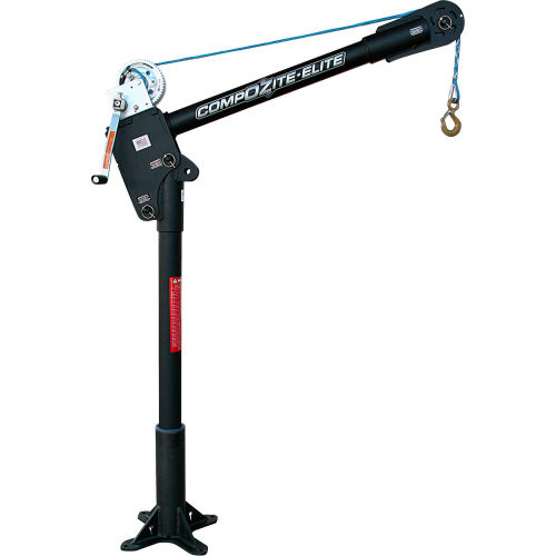 OZ Lifting Composite Davit Crane 1200 Lb. Capacity w/ Manual Winch And