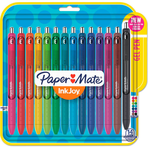 Paper Mate&#174; InkJoy Gel Retractable Pen, 0.7mm, Assorted Ink, 14/Pack