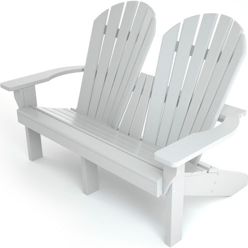 Frog Furnishings Riviera 2-Seat Adirondack Chair, White