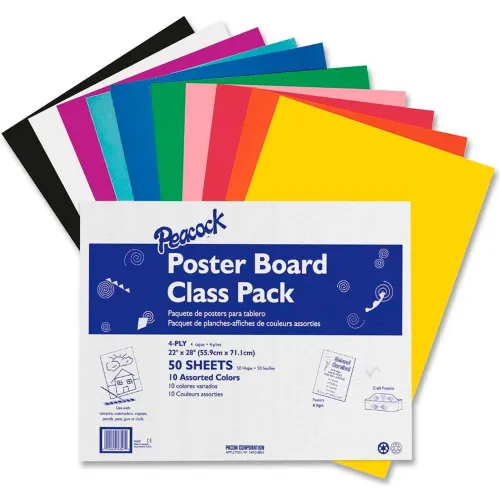 Pacon® 4-Ply Posterboard, 22W x 28H, Assorted, 50/Carton