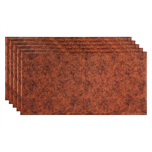 Fasade Border Fill - 48-3/8" x 24-3/8" PVC Glue Up Tile in Moonstone Copper - PG5618