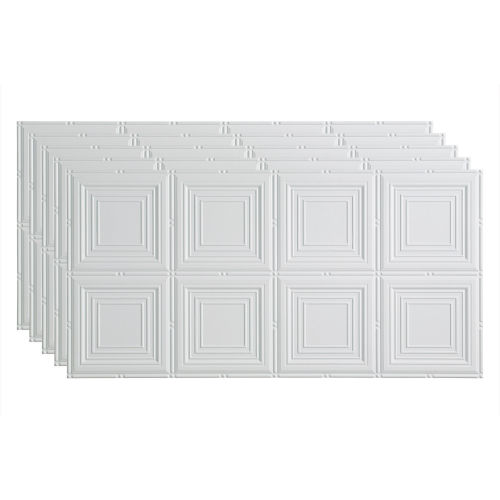 Fasade Portrait - 48-3/8" x 24-3/8" PVC Glue Up Tile in Matte White - PG7801