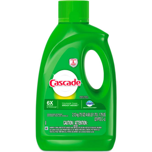 Cascade® Dishwasher Gel with Dawn, Fresh, 75 oz. Bottle, 6/Case