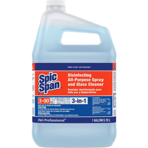 Spic & Span Disinfecting All-Purpose Spray & Glass Cleaner, Gallon Bottle, 3 Bottles - 58773