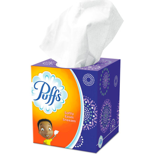 Puffs® Facial Tissue, 2-Ply, White, 64 Sheets/Box