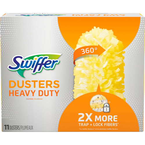 Swiffer® Heavy Duty Dusters Refill, Dust Lock Fiber, 2" x 6", Yellow, 33/Case